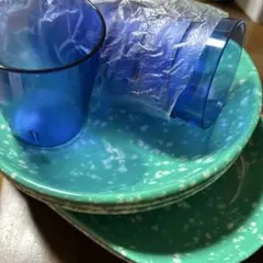 緊急値下げ　韓国ドラマ　メラミン食器セット プレート ボウル カップのサムネイル