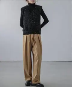 AMELY ラメ入りシャギーニットベスト L