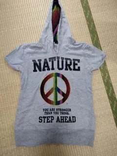 フード付きTシャツ グレー 4Lパーカーブランドメンズ半袖オシャレ