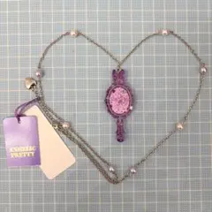 うさぎ耳 ミラー アクリル ネックレス ラベンダーのサムネイル