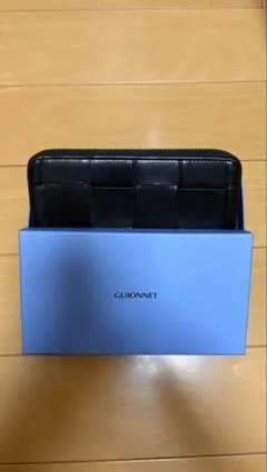 GUIONNET 長財布 ブラック 編み込み