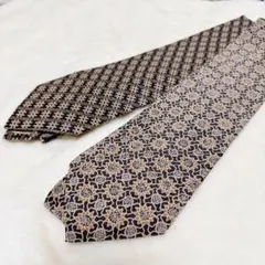 シルク ネクタイ 2本セット 卒業式 入学式 成人式 入社式 黒系 ブラック