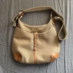 美品 ライム(LIME) マキシムナイロン 3wayリュック ベージュ×ブラウン 
