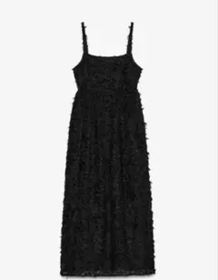 ZARA フリンジ加工ミディ丈ワンピース