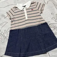 美品♡Burberry ♡ストライプ ポロワンピース ♡９０