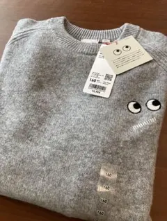 アニヤハインドマーチ×ユニクロ プレミアムラムクルーネックセーター　160