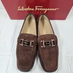 【美品 箱付】FERRAGAMO ガンチーニ 6.5D(24cm) ブラウン
