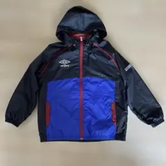 Umbro アンブロ フード付き ナイロンジャケット キッズ140黒 青