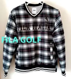 FILA GOLF メンズVネックウィンドブレーカー　チェック柄　M