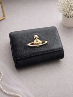 ヴィヴィアンウエストウッド 三つ折り財布 がま口 レザー ブラック