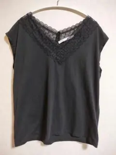 PAGE BOY　胸元レース　カットソー　黒