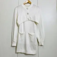 eimy istoire ロゴボタンニットセットワンピース カーディガン オフ