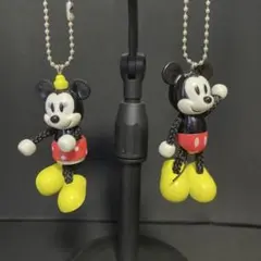 Disney ミッキー ミニー ボールチェーンキーホルダー オリジナルカラー