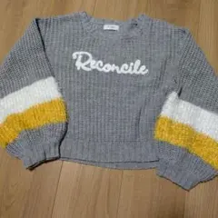 女児グレー ニットセーター 130