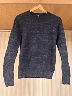 ネイビー クルーネック ニット M