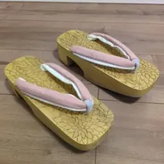 【即日発送】花柄厚底草履　下駄　23-24.5cm