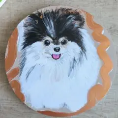 【原画】ポメラニアン 手描きイラスト 円形