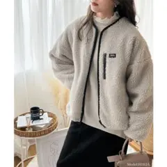 リバーシブル ボア ブルゾン