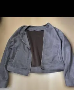 ノーカラー ジャケット グレージュ