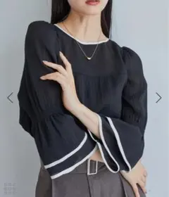 バイカラーブラウス