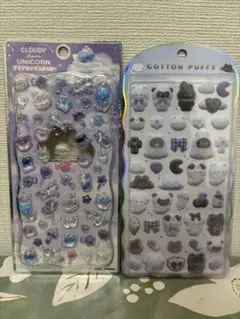 【即日発送】プチドロップステッカー•コットンパフィーシール 2点セット