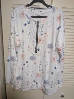 フラワープリント長袖シャツ