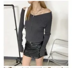 ZIP オフショルリブニットのサムネイル
