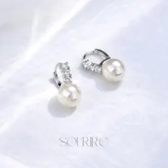 パール　シルバー ピアス フープピアス つけっぱなし 925 ⭐️ 入学式 結婚式