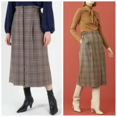 ☆BALLSEY デュアルストレッチウール トラペーズスカート 34 チェック