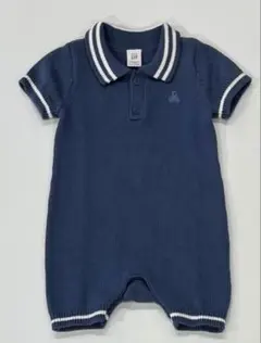 BabyGap ポロシャツ型 ニットロンパース ネイビーのサムネイル