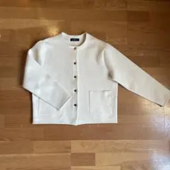 green label relaxing フォルム ノーカラー カーディガン