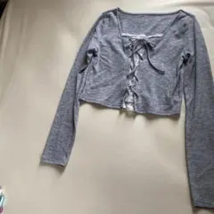 GRL グレー 長袖 レースアップ トップス