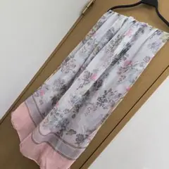 花柄ストール ホワイト・ピンク