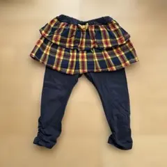 RAG MART フリル付きチェック柄スカートレギンスセット 90cm