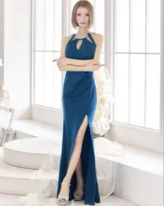 JEWELS スリットドレス ビジュー付き