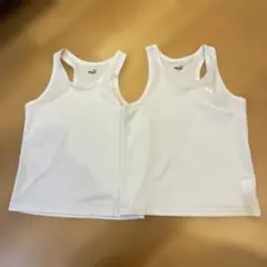 PUMA ホワイト ノースリーブタンクトップ 150 2枚セット