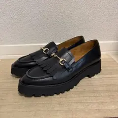 極美品◇マッキントッシュフィロソフィー 厚底 チェーン ローファー 黒