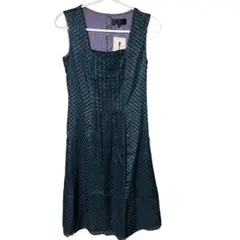 【新品タグ付】UNTITLED 格子柄ワンピース ネイビー Sサイズ 日本製