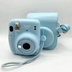 FUJIFILM instax mini 11 チェキ スカイブルー ケース付き