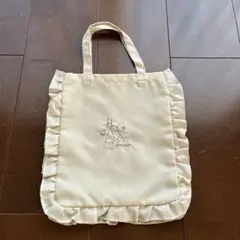 【新品/未使用】ミッシェルクラン フリル付ミニナイロントートバッグ　ベージュ　白