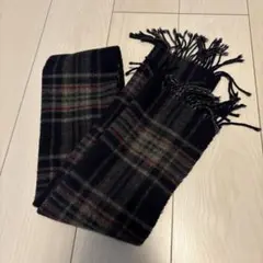 チェック柄マフラー 黒とグレー