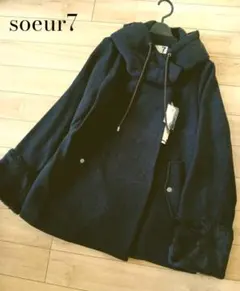 soeur7/スコットクラブ＊袖口ファーウールタッチ コート＊新品28,500y