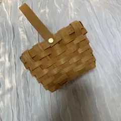 天然素材 編み込みバスケット 持ち手付き