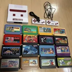 ファミコン互換機とゲームカセット16本セット（キャラクター物多め）