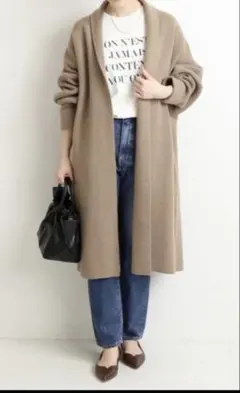 美品✨️IENAイエナ ニットガウンコート F ゆったり カシミヤ