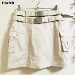 ダーリッチ ミニスカート S ベージュ　ベルト付き　コットン混　上品　美脚効果のサムネイル