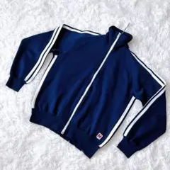 【ミズノ】レトロジャージ　トラックジャケット　アスリート　ネイビー　S