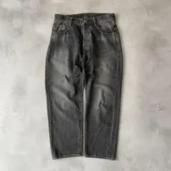 Ordinary Fits ルーズアンクルデニム ブラック USED加工 28のサムネイル