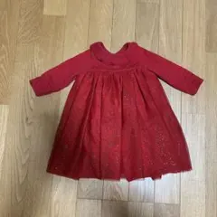 プチバトー チュール切り替え ワンピース 12m