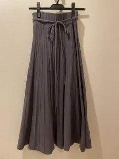 【美品】MilaOwen オーガニックフレアリブスカート グレー 0サイズ